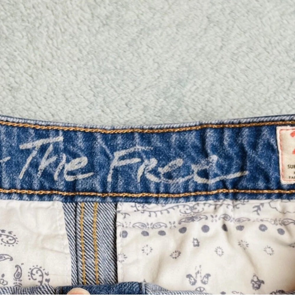 Free People We The Free Mini Skirt Womens 25 Denim Button Front Super High Rise - Picture 5 of 5